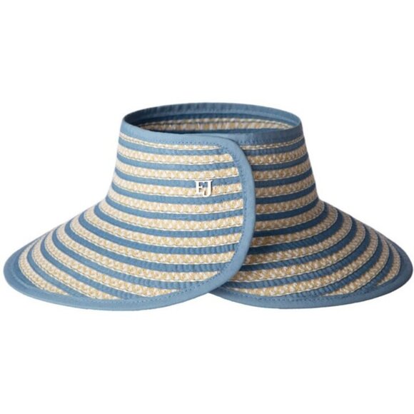 💕ERIC JAVITS💕 Brooke Packable Squishee Visor ~ UPF50+ Blue Mix One Size NWOT - Picture 2 of 11